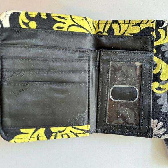 Vera Bradley Floral Quilt Baroque Wallet Coin Purse Black Green 2012 - Picture 2 of 4